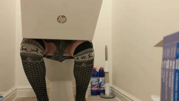 Sofia the Poo Girl defecating while watching scat fetish porn videos